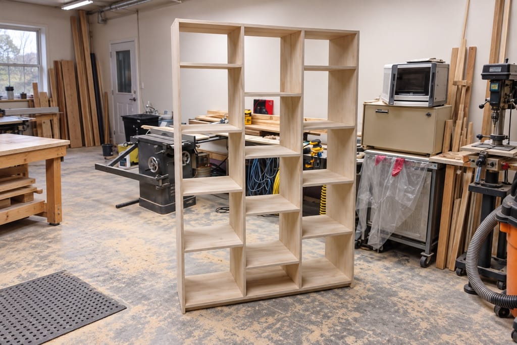 Les blocs de la réception d'Adviso en cours d'assemblage à l'atelier d'ASA.