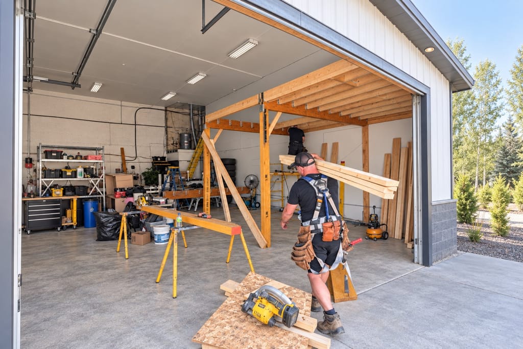 L'atelier d'ébénisterie d'ASA : établi, serre-joints et outillage.